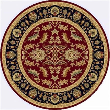 Yazd Round Rug- Red - 5 Ft. 3 In.